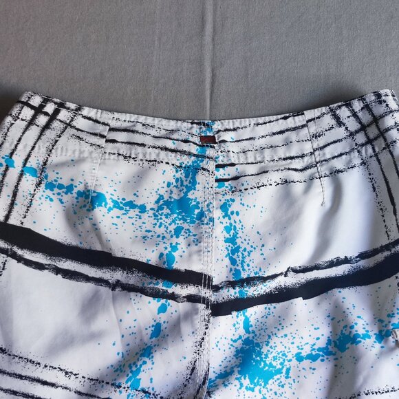 Quiksilver board short men's size 29 white blue black graphic design - Picture 4 of 13